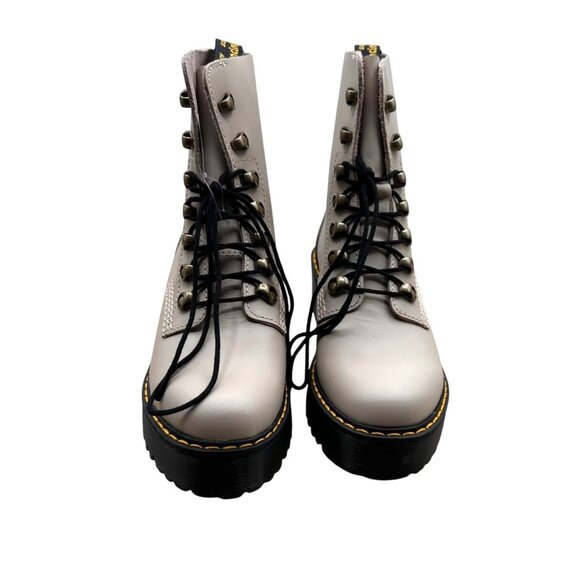 Dr. Martens Shoes - Dr. Martens Women's Sz 6  Leona Y2K Leather Yellow Stitched Heeled Boot Fashion